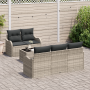 Set de Sofá de Jardín  de 6 Piezas con Cojines Gris Claro Ratán Sintético | Foro24.es | Tu tienda online para hogar, jardín y más Foro24.es