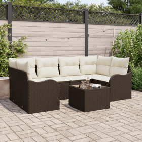 Conjunto de sofá de jardín de 7 piezas con