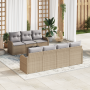 Set de Sofá de Jardín de 8 Piezas con Cojines Beige Ratán Poliéster | Foro24.es | Tu tienda online para hogar, jardín y más Foro24.es
