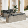 Conjunto de Sofá de Jardín  de 8 Piezas con Cojines Ratán Sintético Gris Claro | Foro24.es | Tu tienda online para hogar, jardín y más Foro24.es