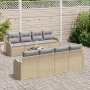 Conjunto de Sofá de Jardín  de 9 Piezas con Cojines Beige Ratán de Polietileno | Foro24.es | Tu tienda online para hogar, jardín y más Foro24.es