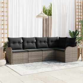 Conjunto de Sofá de Jardín de 5 Piezas con