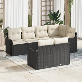 Set de Sofá de Jardín de 7 Piezas con Cojines