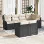 Set de Sofá de Jardín de 7 Piezas con Cojines Negro Poliratán | Foro24.es | Tu tienda online para hogar, jardín y más Foro24.es