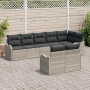 Conjunto de Sofás de Jardín de 8 Piezas con Cojines Gris Claro Rattan Sintético | Foro24.es | Tu tienda online para hogar, jardín y más Foro24.es
