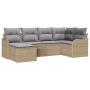 Juego de Sofá de Jardín de 6 Piezas con Cojines Beige Poliratán von , Outdoor-Sofas - Ref: Foro24-3354439, Preis: 432,72 €, R...