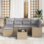 Sofá de Jardín de 7 Piezas con Cojines de Ratán Poliéster Negro von , Outdoor-Sofas - Ref: Foro24-3354449, Preis: 483,50 €, R...