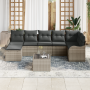Conjunto de Sofás de Jardín  de 8 Piezas con Cojines Gris Poliratán | Foro24.es | Tu tienda online para hogar, jardín y más Foro24.es
