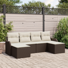 Conjunto de sofá de jardín de 6 piezas con