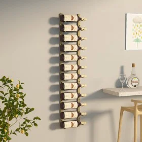 Botellero de pared para 12 botellas hierro dorado by vidaXL, Wine racks - Ref: Foro24-340880, Price: 44,87 €, Discount: %