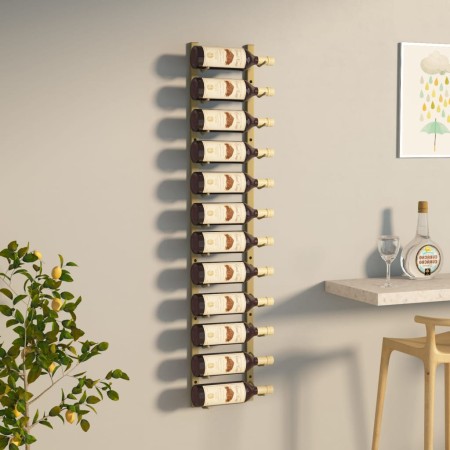 Wandflaschenhalter für 12 Flaschen, goldener Eisenrahmen. von vidaXL, Weinregale - Ref: Foro24-340880, Preis: 45,69 €, Rabatt: %