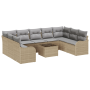 Conjunto de Sofá de Jardín de 10 Piezas con Cojines de Ratán de Polietileno Negro de , Sofás de exterior - Ref: Foro24-335453...