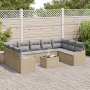 Conjunto de Sofá de Jardín de 10 Piezas con Cojines de Ratán de Polietileno Negro de , Sofás de exterior - Ref: Foro24-335453...