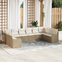 Juego de Sofá de Jardín de 10 Piezas con Cojines Beige Ratán Polímero von , Outdoor-Sofas - Ref: Foro24-3354550, Preis: 663,2...