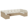 Juego de Sofá de Jardín de 10 Piezas con Cojines Beige Ratán Polímero von , Outdoor-Sofas - Ref: Foro24-3354550, Preis: 663,2...