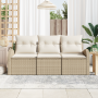 Juego de Sofá de Jardín de 3 Piezas con Cojines Beige de Ratán Poliéster de , Sofás de exterior - Ref: Foro24-3354570, Precio...