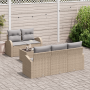 Conjunto de Sofás de Jardín de 6 Piezas con Cojines Beige Ratán Sintético | Foro24.es | Tu tienda online para hogar, jardín y más Foro24.es