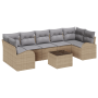Conjunto de Sofás de Jardín  de 8 Piezas con Cojines Beige Poliratán | Foro24.es | Tu tienda online para hogar, jardín y más Foro24.es