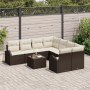 Conjunto de Sofás para Jardín de 9 Piezas con Cojines Marrón de Ratán Poli by , Outdoor sofas - Ref: Foro24-3354647, Price: 6...