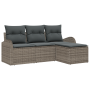 Conjunto de Sofá de Jardín de 4 Piezas con Cojines Gris Poliratán by , Outdoor sofas - Ref: Foro24-3354658, Price: 287,41 €, ...