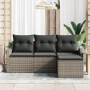 Conjunto de Sofá de Jardín de 4 Piezas con Cojines Gris Poliratán by , Outdoor sofas - Ref: Foro24-3354658, Price: 287,41 €, ...