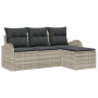 Set de Sofás de Jardín de 4 Piezas con Cojines Gris Claro Ratán Poliéster by , Outdoor sofas - Ref: Foro24-3354661, Price: 28...