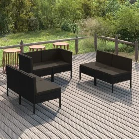 6-piece garden furniture set and black synthetic rattan cushions by vidaXL, Garden sets - Ref: Foro24-3094353, Price: 478,06 ...
