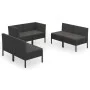 6-piece garden furniture set and black synthetic rattan cushions by vidaXL, Garden sets - Ref: Foro24-3094353, Price: 478,06 ...