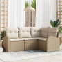 Set Sofá Jardín 4 Piezas con Cojines Beige Ratán Sintético von , Outdoor-Sofas - Ref: Foro24-3354690, Preis: 360,11 €, Rabatt: %