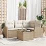 Conjunto de Sofá de Jardín de 5 Piezas con Cojines Ratán Poliéster Marrón von , Outdoor-Sofas - Ref: Foro24-3354700, Preis: 4...