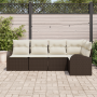 Juego de Sofás de Jardín de 5 Piezas con Cojines Marrón Poliratán von , Outdoor-Sofas - Ref: Foro24-3354707, Preis: 382,00 €,...