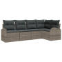 Set de Sofá de Jardín de 5 Piezas con Cojines Gris Poliratán von , Outdoor-Sofas - Ref: Foro24-3354708, Preis: 342,94 €, Raba...