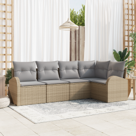 Set de sofá de jardín de 5 piezas con cojines