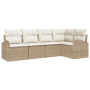 Juego de Sofá de Jardín de 5 piezas con Cojines Ratán Poliéster Beige von , Outdoor-Sofas - Ref: Foro24-3354710, Preis: 391,0...