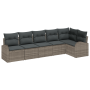 Juego de Sofás de Jardín de 6 Piezas con Cojines de Ratán Poliéster Gris by , Outdoor sofas - Ref: Foro24-3354728, Price: 397...
