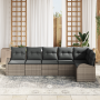 Juego de Sofás de Jardín de 6 Piezas con Cojines de Ratán Poliéster Gris by , Outdoor sofas - Ref: Foro24-3354728, Price: 397...