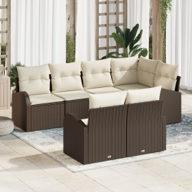 Set de Sofá de Jardín de 7 Piezas con Cojines