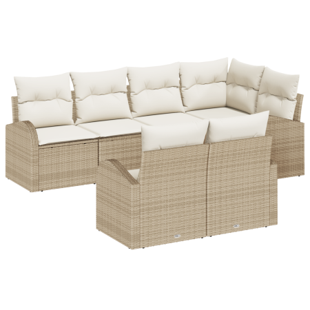 Conjunto de Sofás de Jardín de 7 Piezas con Cojines Beige de Ratan Polietileno | Foro24.es | Tu tienda online para hogar, jardín y más Foro24.es