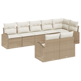 Juego de Sofá de Jardín de 8 piezas con Cojines Beige Ratán Poliéster von , Outdoor-Sofas - Ref: Foro24-3354760, Preis: 645,2...