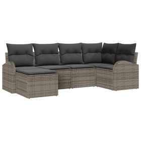 Juego de Sofás de Jardín de 6 Piezas con Cojines Ratán Gris de Poly von , Outdoor-Sofas - Ref: Foro24-3354778, Preis: 390,02 ...