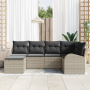 Conjunto de Sofá de Jardín de 6 Piezas con Cojines Ratán Poliester Gris Claro von , Outdoor-Sofas - Ref: Foro24-3354781, Prei...