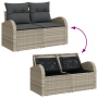 Conjunto de Sofá de Jardín de 6 Piezas con Cojines Ratán Poliester Gris Claro von , Outdoor-Sofas - Ref: Foro24-3354781, Prei...