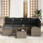 Conjunto de Sofá de Jardín de 6 Piezas con Cojines Ratán de Polietileno Negro von , Outdoor-Sofas - Ref: Foro24-3354788, Prei...