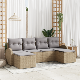 Conjunto de Sofá de Jardín de 6 Piezas con