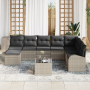Conjunto de Sofá de Jardín de 9 Piezas con Cojines Gris