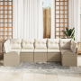 Conjunto de Sofá de Jardín de 7 Piezas con Cojines Beige Ratán Poliéster de , Sofás de exterior - Ref: Foro24-3354860, Precio...