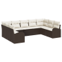 Juego de Sofá de Jardín de 9 Piezas con Cojines Marrón Poliratán by , Outdoor sofas - Ref: Foro24-3354867, Price: 626,19 €, D...