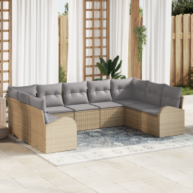 Conjunto de Sofás de Jardín de 9 Piezas con