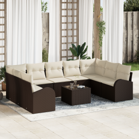 Conjunto de Sofás de Jardín de 9 Piezas con Cojines Ratán Poliéster Gris de , Sofás de exterior - Ref: Foro24-3354877, Precio...