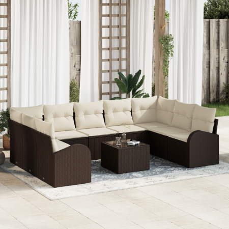 Conjunto de Sofás de Jardín de 9 Piezas con Cojines Ratán Poliéster Gris von , Outdoor-Sofas - Ref: Foro24-3354877, Preis: 67...